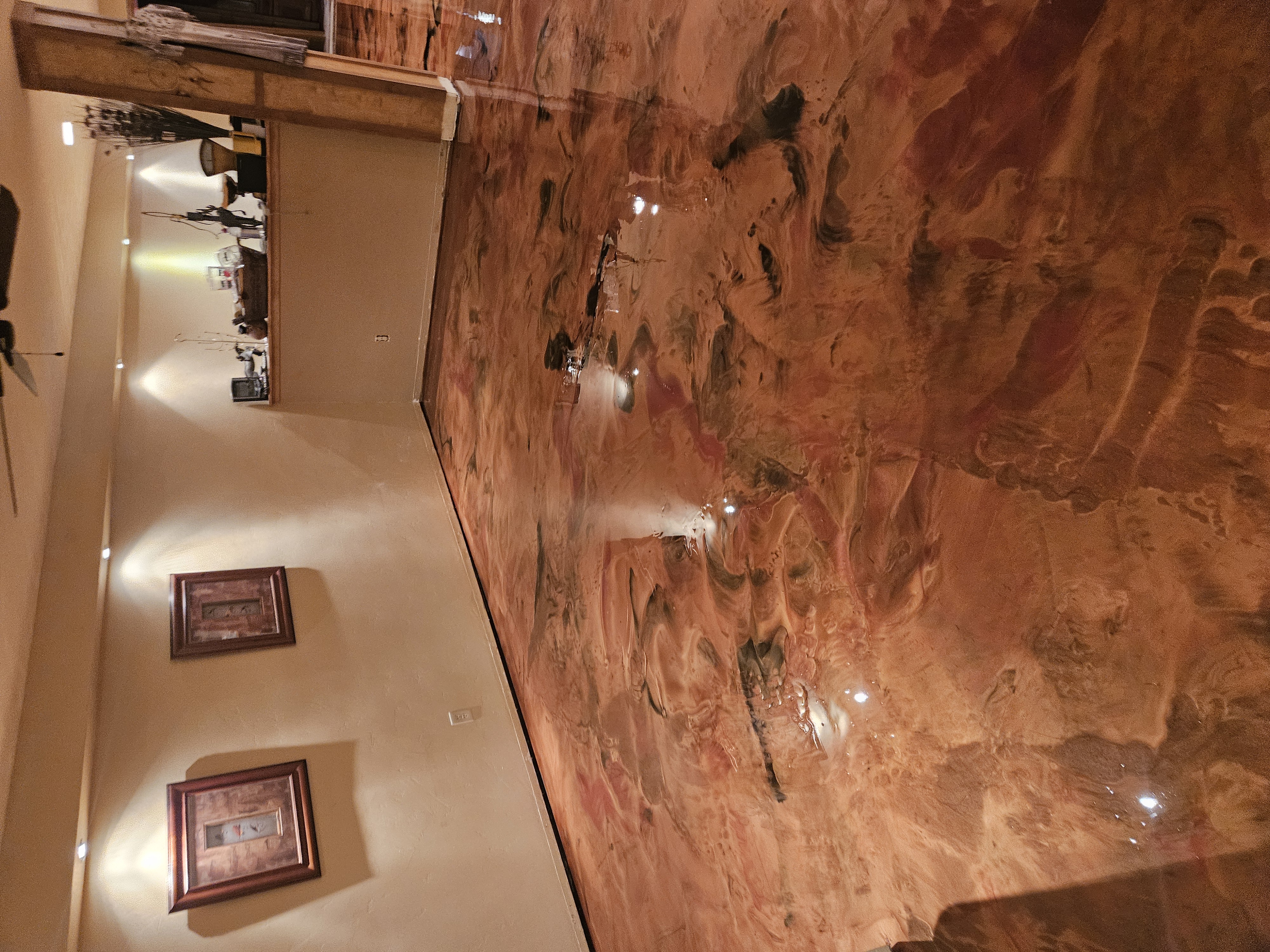 After — Metallic epoxy basement